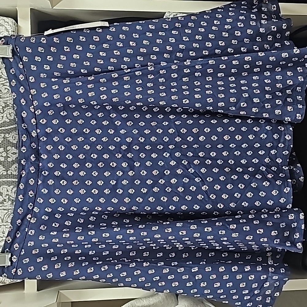 Ralph Lauren Girls blue, geometric print flounce skirt